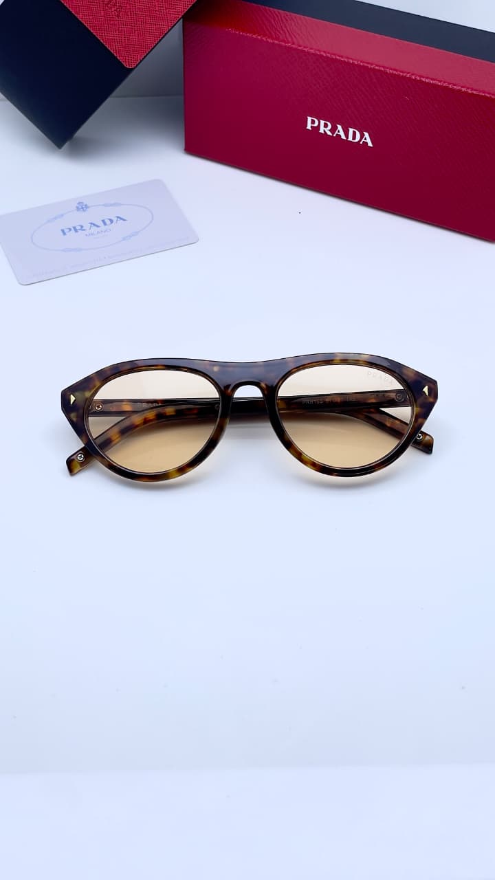 Prada Signature Brown UV Protected Irregular Sunglasses for Women